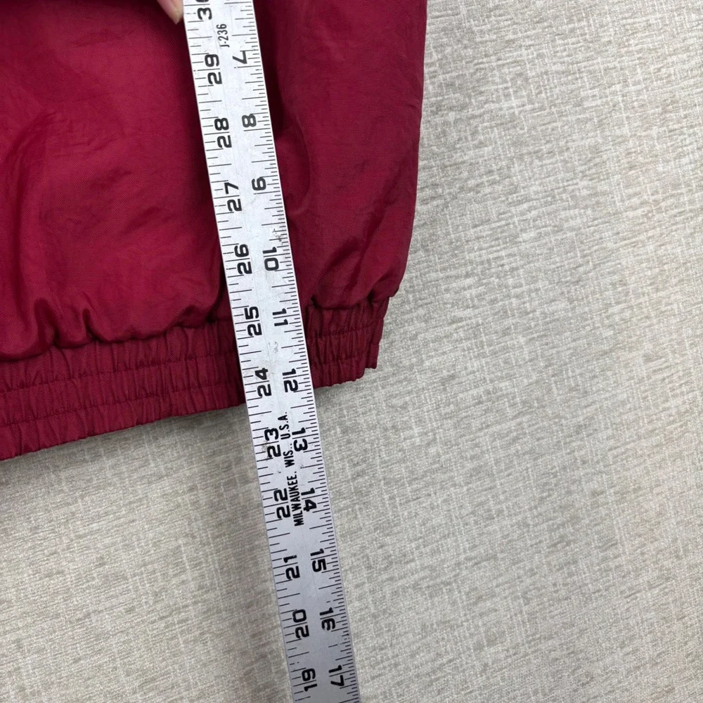 Vintage Adidas Windbreaker Jacket Mens Large Burgundy White Spellout Track Zip